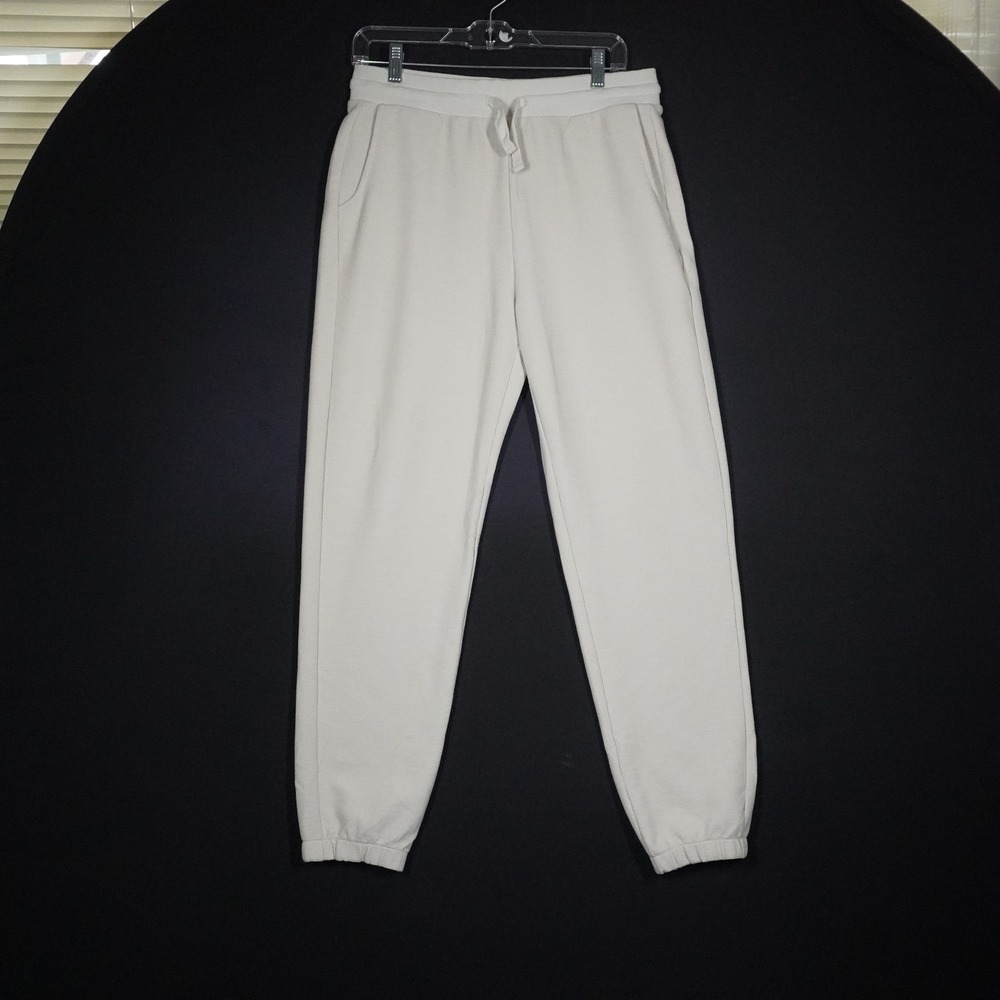 Free Fly Waffle Knit Jogger Pants Womens Medium Cream Relaxed Loungewear Cozy